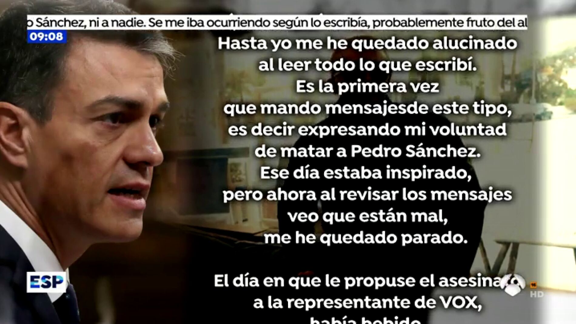 Declaraciones del francotirador detenido por querer matar a Pedro S&aacute;nchez.