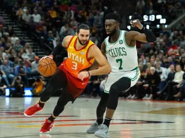 Ricky Rubio, en acción ante los Celtics Ricky Rubio, en acción ante los Celtics
