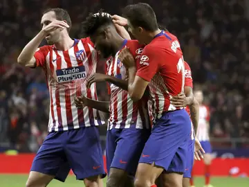 El Atlético celebra un gol El Atlético celebra un gol