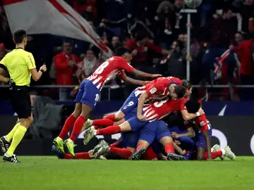 El Atlético celebra un gol El Atlético celebra un gol