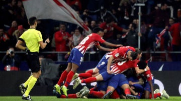 El Atlético celebra un gol
