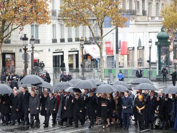 Los líderes internacionales en la conmemoración del armisticio que puso fin a la I Guerra Mundial Los líderes internacionales en la conmemoración del armisticio que puso fin a la I Guerra Mundial