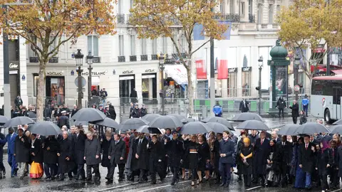 Los líderes internacionales en la conmemoración del armisticio que puso fin a la I Guerra Mundial Los líderes internacionales en la conmemoración del armisticio que puso fin a la I Guerra Mundial