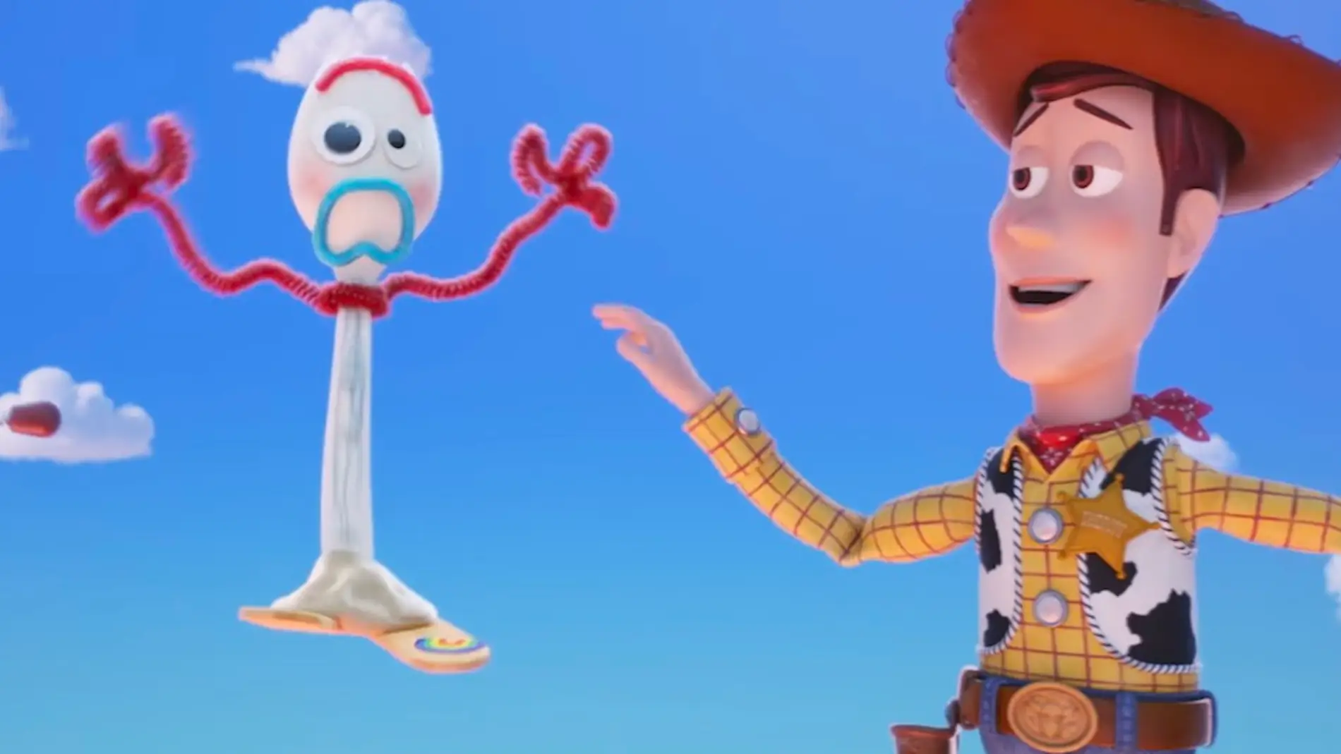 Forky y Woody en 'Toy Story 4'