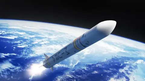 Simulación del cohete subespacial 'Miura 1' de la compañía PLD Space de Elche Simulación del cohete subespacial 'Miura 1' de la compañía PLD Space de Elche