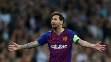 Messi, durante un partido con el Barcelona