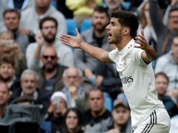 Marco Asensio, durante un partido con el Real Madrid