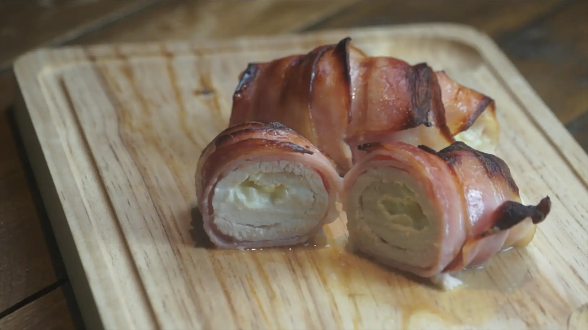 Bacon chicken rolls