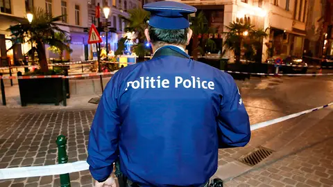 Imagen de archivo de un policía belga Un policía ha sido víctima de un ataque con arma blanca de madrugada en la capital belga