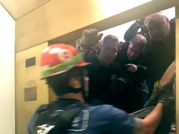 Imagen del rescate de los atrapados Imagen del rescate de los atrapados