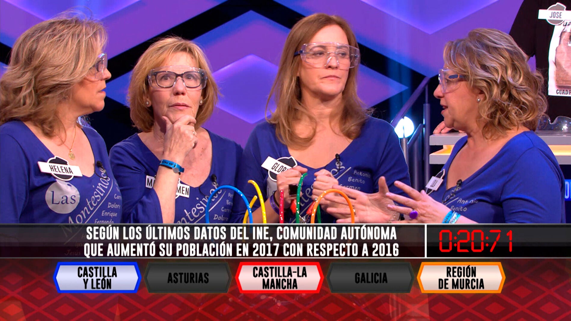 'Las Montesinos', indecisas ante una complicada pregunta en '&iexcl;Boom!': &iquest;Qu&eacute; Comunidad Aut&oacute;noma aument&oacute; su poblaci&oacute;n en 2017 respecto a 2016?
