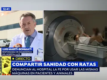El Hospital La Fe reconoce utilizar las mismas máquinas para animales y humanos: "Se usan en días distintos y tras las labores de limpieza adecuadas" El Hospital La Fe reconoce utilizar las mismas máquinas para animales y humanos: "Se usan en días distintos y tras las labores de limpieza adecuadas"