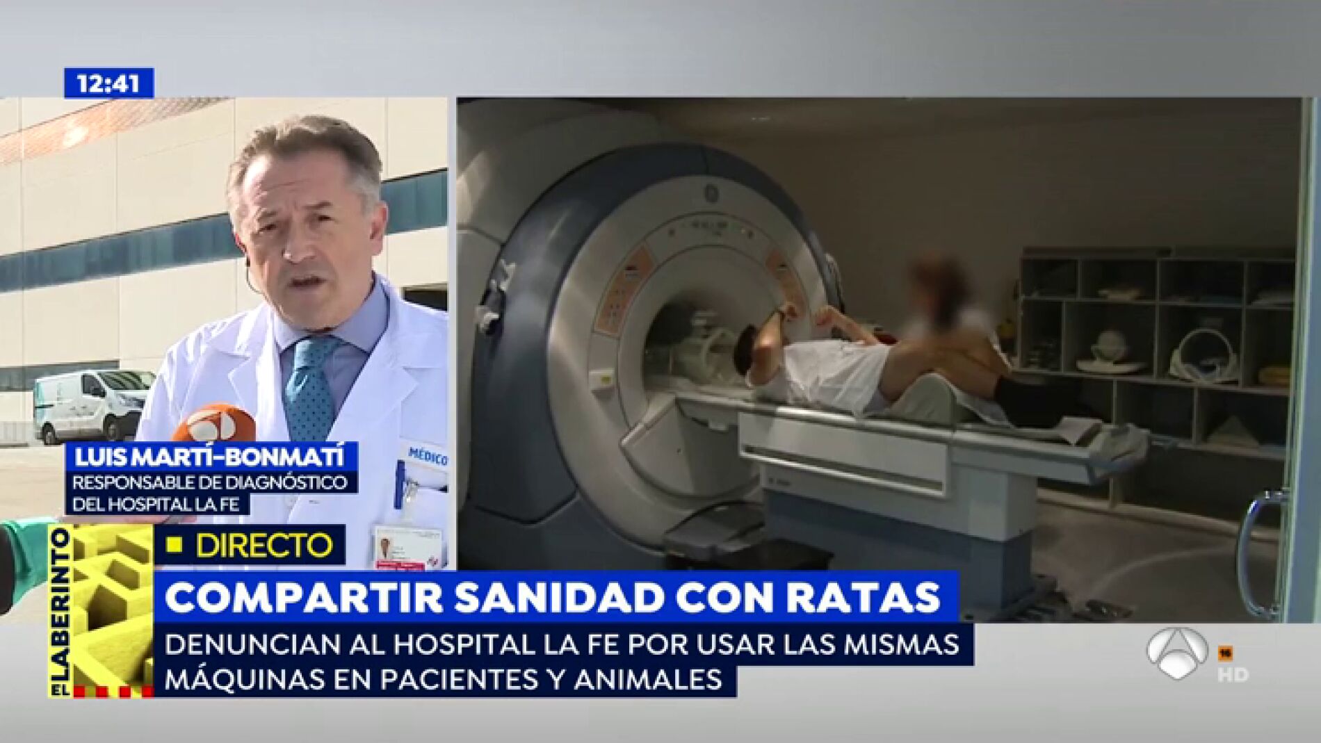 El Hospital La Fe reconoce utilizar las mismas m&aacute;quinas para animales y humanos: "Se usan en d&iacute;as distintos y tras las labores de limpieza adecuadas"
