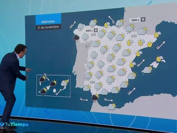 Precipitaciones fuertes o persistentes en Galicia, área del Estrecho y oeste de Canarias