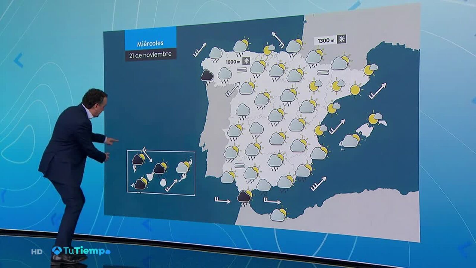 Precipitaciones fuertes o persistentes en Galicia, área del Estrecho y oeste de Canarias