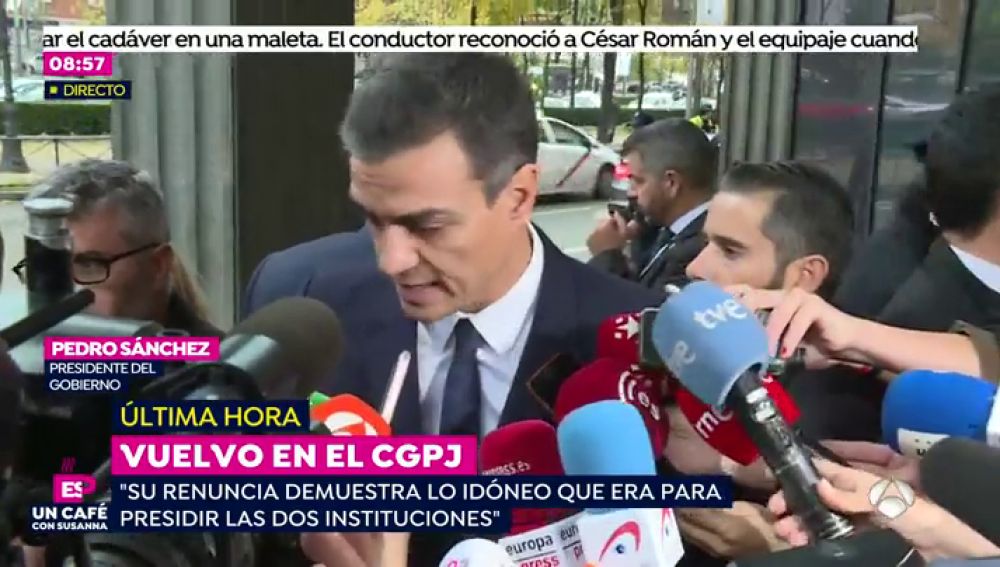 Pedro Sánchez culpa al PP de la renuncia de Marchena: "Se puso en cuestión su imparcialidad, comprendo su renuncia"