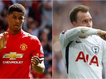 Marcus Rashford y Christian Eriksen Marcus Rashford y Christian Eriksen