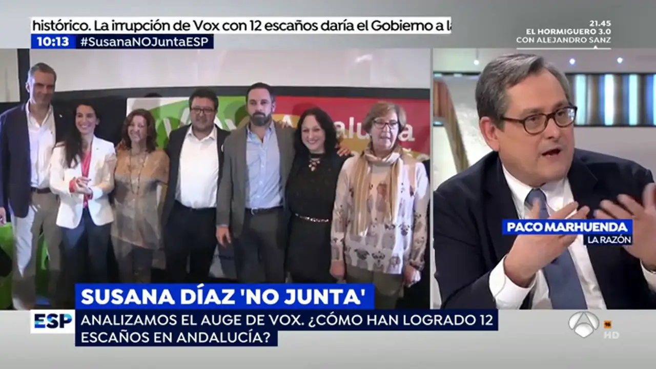 Paco Marhuenda defiende a Vox: "¿Por qué Podemos nos cae guay y creemos que Vox va a arrasar España?"