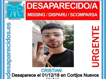 Joven desaparecido en Cortijos Nuevos (Jaén)