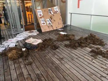 Los CDR vuelcan estiércoles en las puertas de varios juzgados catalanes Los CDR vuelcan estiércoles en las puertas de varios juzgados catalanes