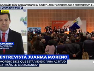 Moreno asegura que C's tiene una "actitud extraña": "Parece que vira hacia el PSOE y quiere echarle un salvavidas a Susana Díaz"