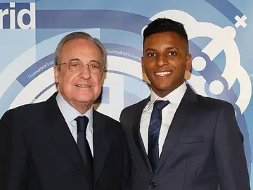 Florentino Pérez y Rodrygo, en el Bernabéu Florentino Pérez y Rodrygo, en el Bernabéu