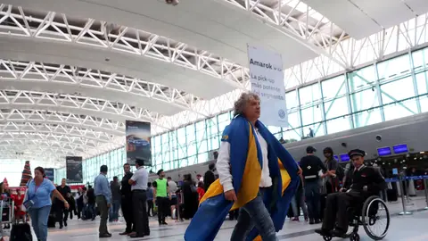 Aficionados de Boca Juniors llegan a Madrid Aficionados de Boca Juniors llegan a Madrid