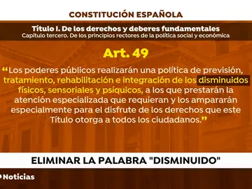 El Gobierno elimina "disminuido" de Constitución por ser "obsoleto e injusto" El Gobierno elimina "disminuido" de Constitución por ser "obsoleto e injusto"