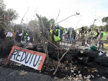 Imagen de los cortes en la AP-7 durante las protestas de los CDR Imagen de los cortes en la AP-7 durante las protestas de los CDR