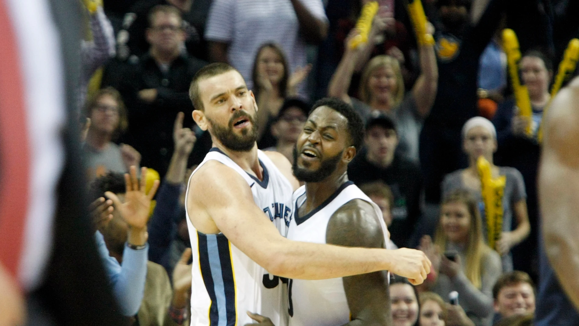 Marc Gasol celebra el triunfo de los Grizzlies Marc Gasol celebra el triunfo de los Grizzlies
