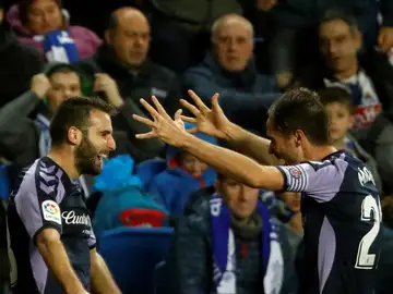Antoñito celebra su gol contra la Real Sociedad Antoñito celebra su gol contra la Real Sociedad