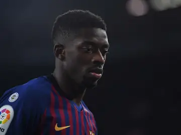 Dembelé, durante un partido con el Barça Dembelé, durante un partido con el Barça