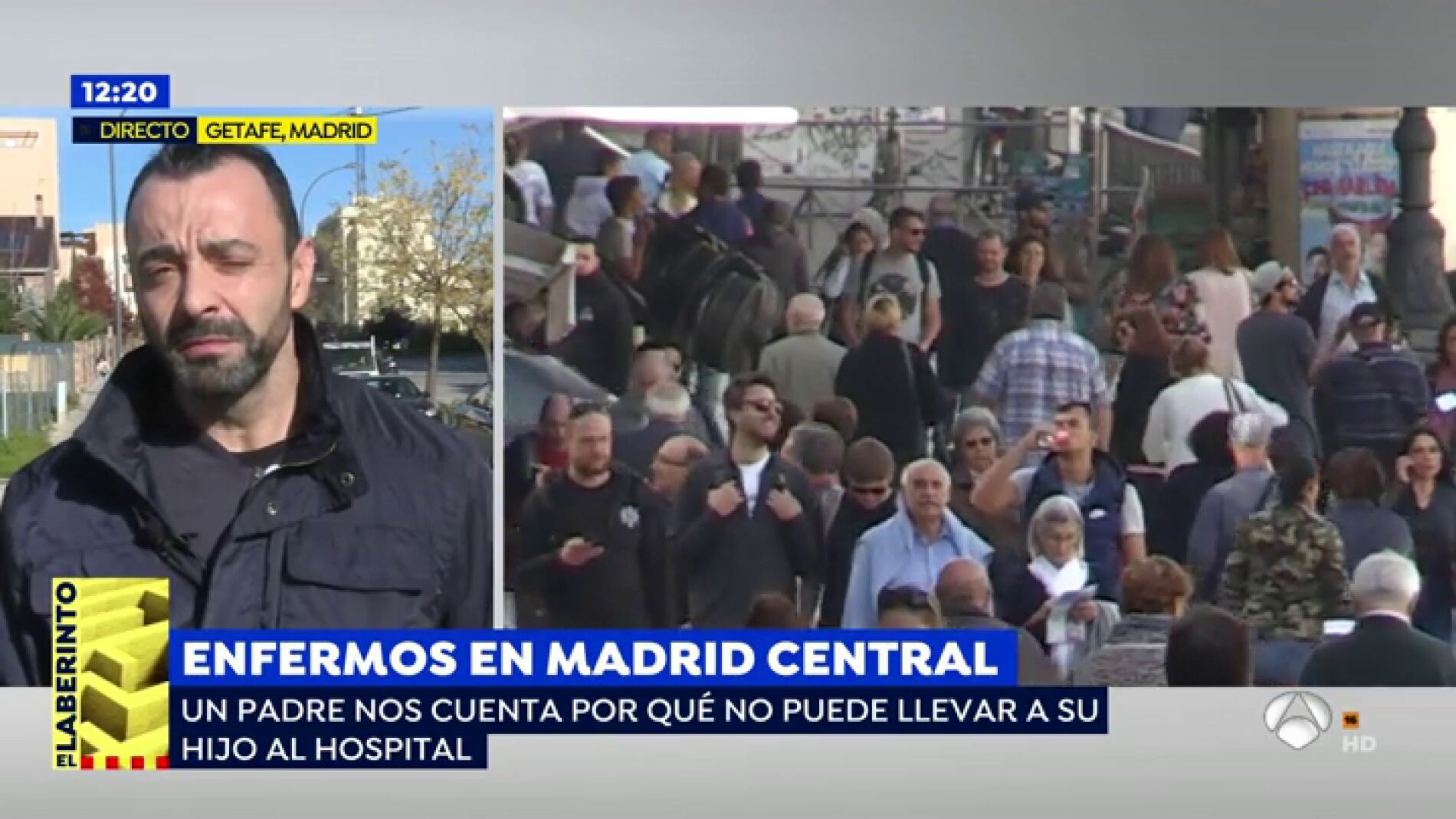 Un padre no puede llevar a su hijo enfermo al hospital por estar situado en Madrid Central: "Me dijeron que fuera en transporte p&uacute;blico"