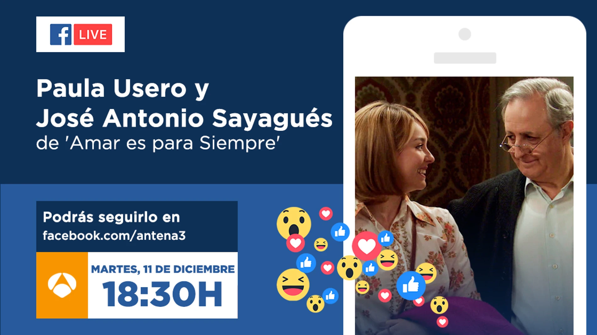 Paula Usero y José Antonio Sayagués, el martes en directo en Facebook Live