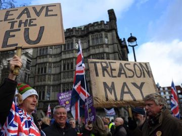 Manifestación en Reino Unido por el Brexit