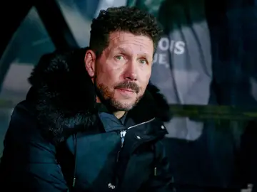 Simeone, en el partido contra el Brujas Simeone, en el partido contra el Brujas