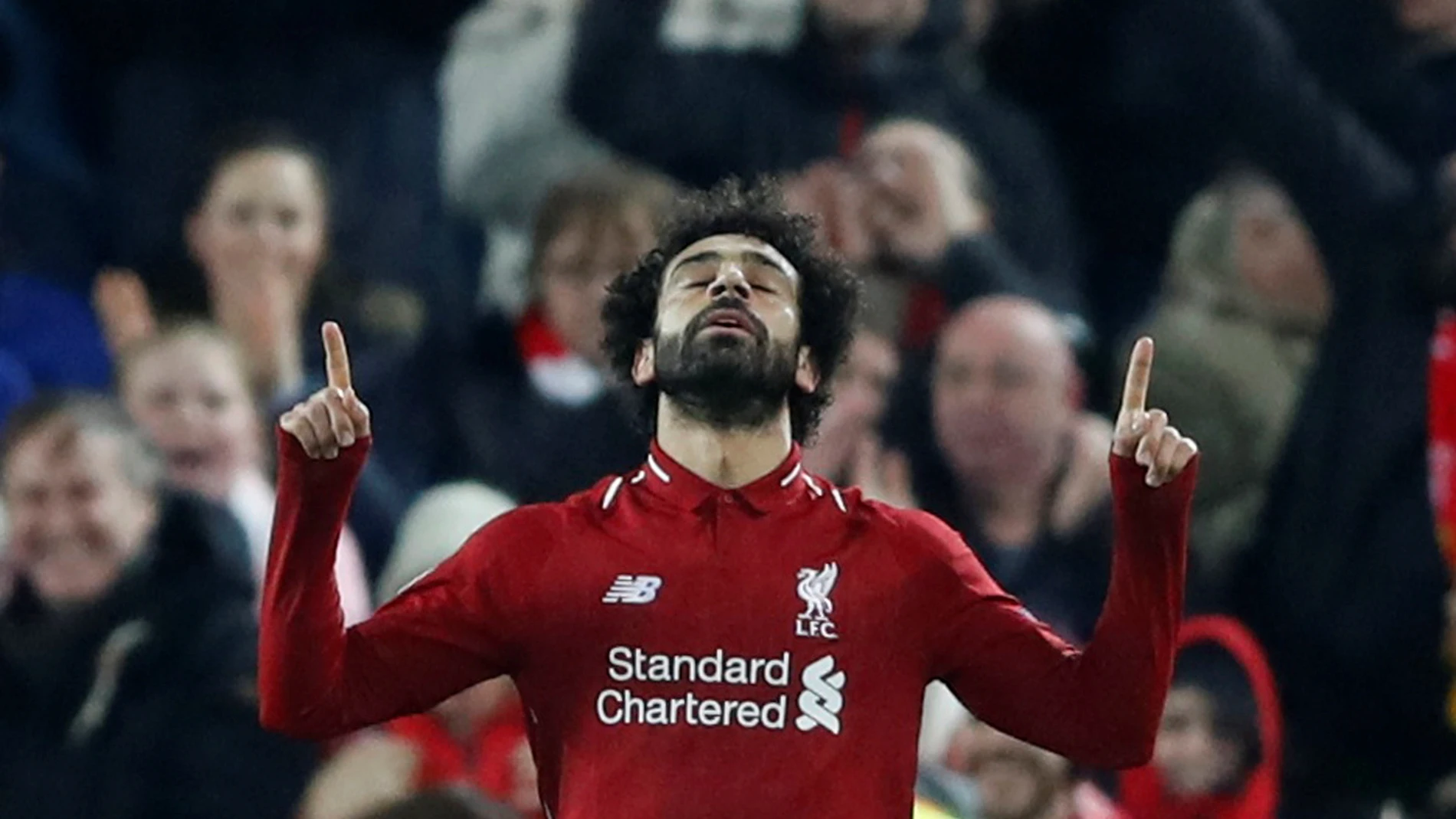 Mohamed Salah celebra su gol con el Liverpool Mohamed Salah celebra su gol con el Liverpool