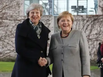 La canciller alemana, Angela Merkel, recibe a la primera ministra británica, Theresa May La canciller alemana, Angela Merkel, recibe a la primera ministra británica, Theresa May