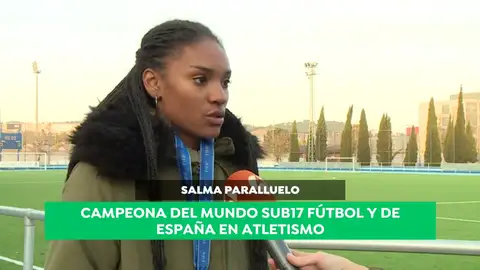 Salma Paralluelo, campeona del mundo sub-17 de fútbol y de España de Atletismo: "El año que viene decidiré con qué deporte quedarme" Salma Paralluelo, campeona del mundo sub-17 de fútbol y de España de Atletismo: "El año que viene decidiré con qué deporte quedarme"