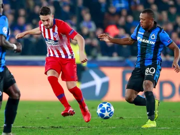 Koke, en acción en el partido contra el Brujas Koke, en acción en el partido contra el Brujas