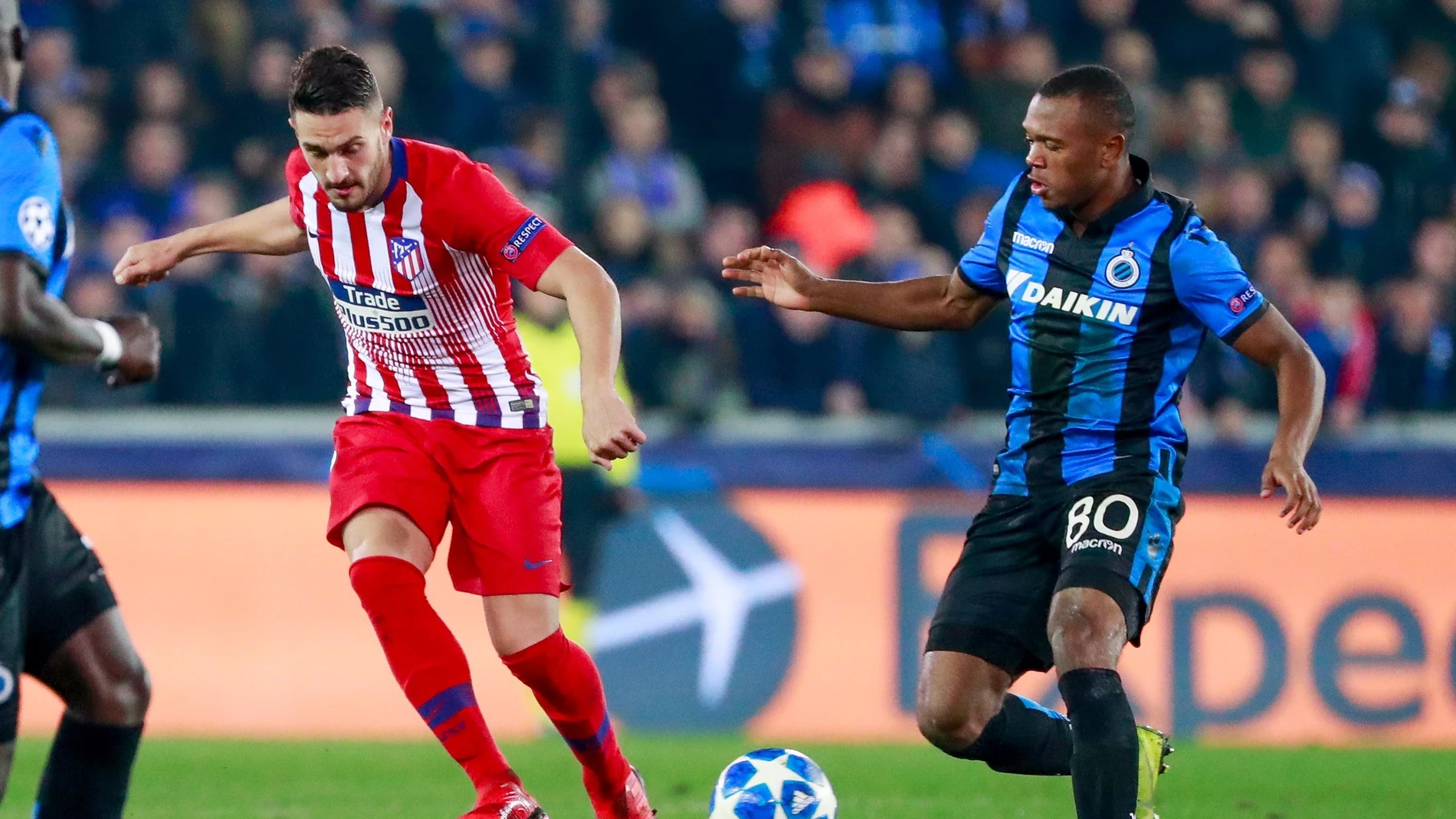 Koke, en acción en el partido contra el Brujas Koke, en acción en el partido contra el Brujas