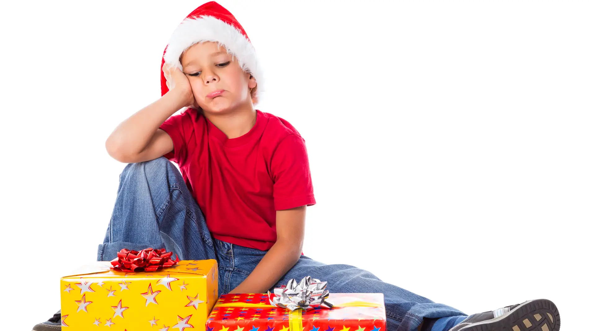Niño frustrado en Navidad