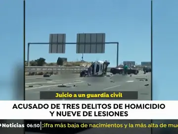 Juzgan a un guardia civil acusado de provocar un accidente en el que murieron tres personas en junio de 2017 Juzgan a un guardia civil acusado de provocar un accidente en el que murieron tres personas en junio de 2017