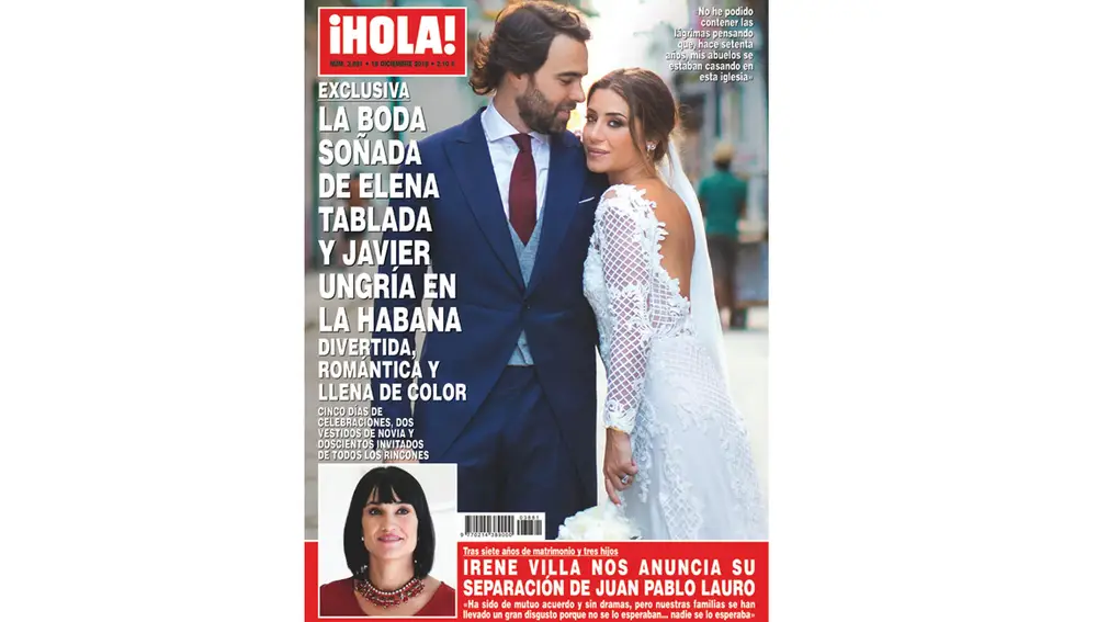 El vestido de novia de Elena Tablada en su boda con Javier Ungría -