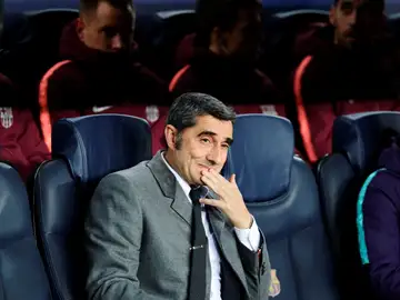 Valverde, en el banquillo del Camp Nou Valverde, en el banquillo del Camp Nou
