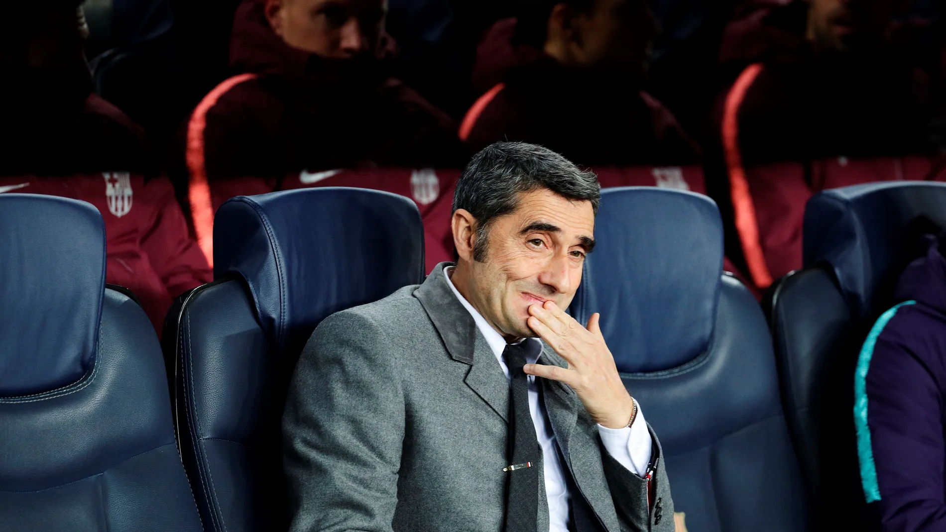 Valverde, en el banquillo del Camp Nou Valverde, en el banquillo del Camp Nou