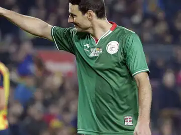 Aduriz celebra un gol de la Euskal Selekzioa a Catauña Aduriz celebra un gol de la Euskal Selekzioa a Catauña