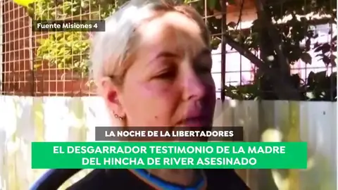 El desgarrador relato de la madre del joven aficionado de River asesinado: "Cualquier deporte es una diversión, no una excusa para quitarse la vida" El desgarrador relato de la madre del joven aficionado de River asesinado: "Cualquier deporte es una diversión, no una excusa para quitarse la vida"