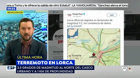 Un terremoto de 3.5 grados sacude Lorca Un terremoto de 3.5 grados sacude Lorca