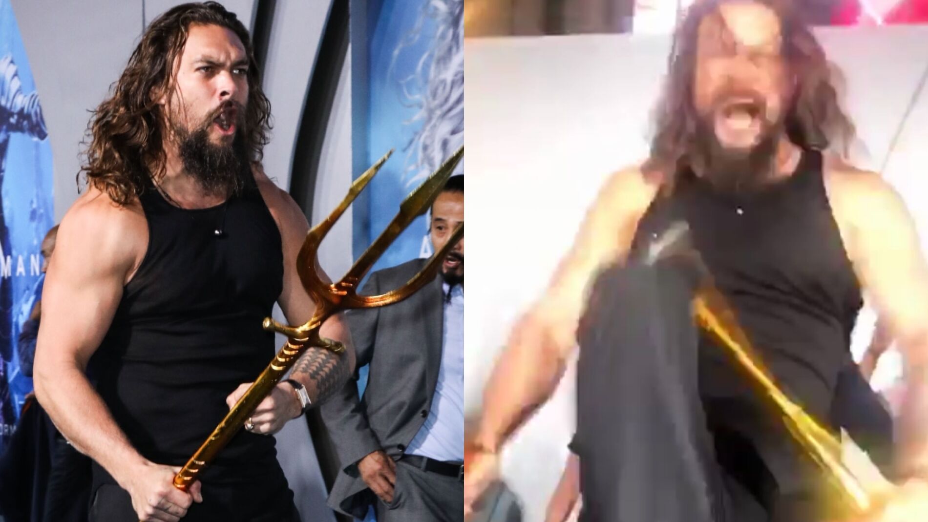 Jason Momoa en la premiere de 'Aquaman'